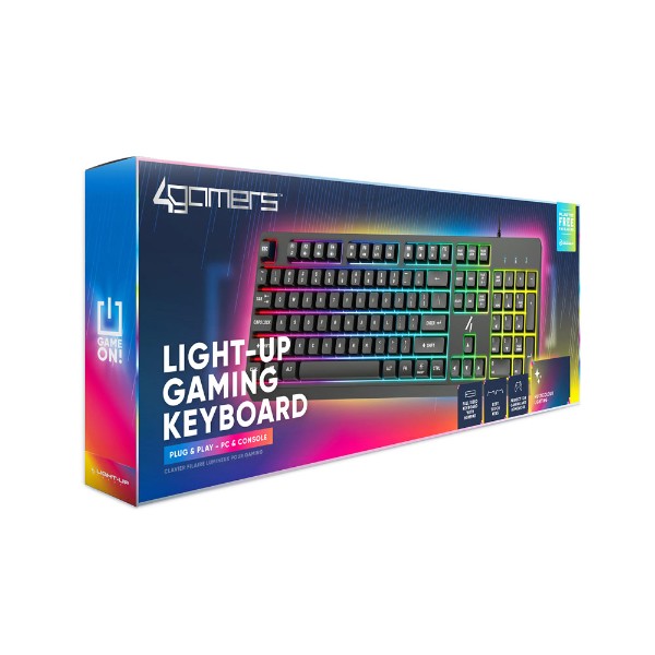 4Gamers - Lightup Gaming Keyboard - Black - Packshot 2