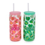 Wicked - Glinda & Elphaba Glass Cup with Straw Twin Pack - Packshot 1