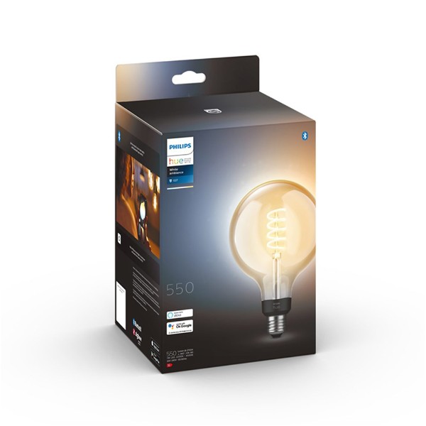 Philips Hue White Ambiance Filament G125 Globe E27 Smart Bulb - Main Image
