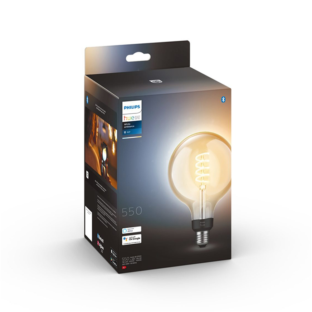 Philips - Hue White Ambiance Filament G125 Globe - E27 Smart Bulb - Packshot 4