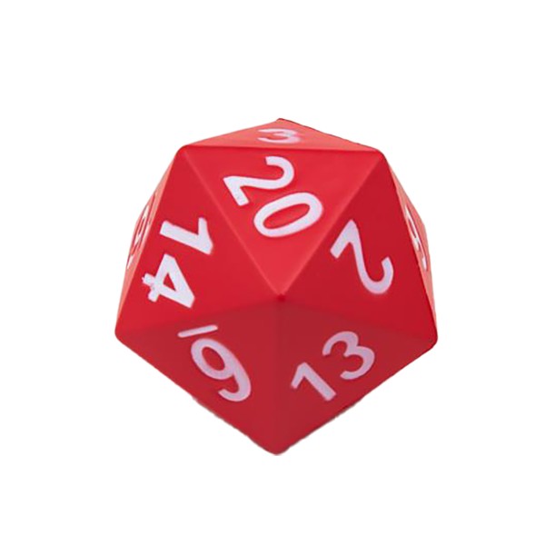 Jumbo D20 Foam Dice - Red - Packshot 1