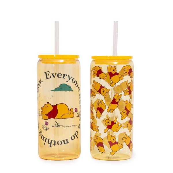 Disney - Winnie the Pooh - Winnie Glass Cup with Straw Twin Pack - Packshot 1