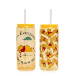 Disney - Winnie the Pooh - Winnie Glass Cup with Straw Twin Pack