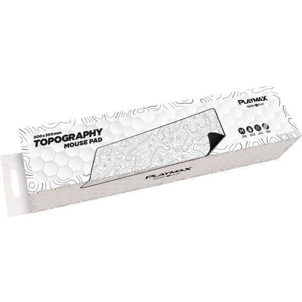 Playmax Topography X2 Mouse Mat (White) - Packshot 2
