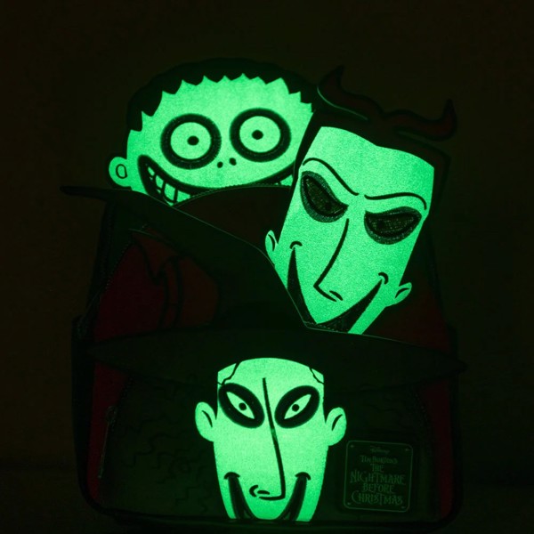 Nightmare Before Christmas Lock Shock & Barrel Glow Loungefly Mini