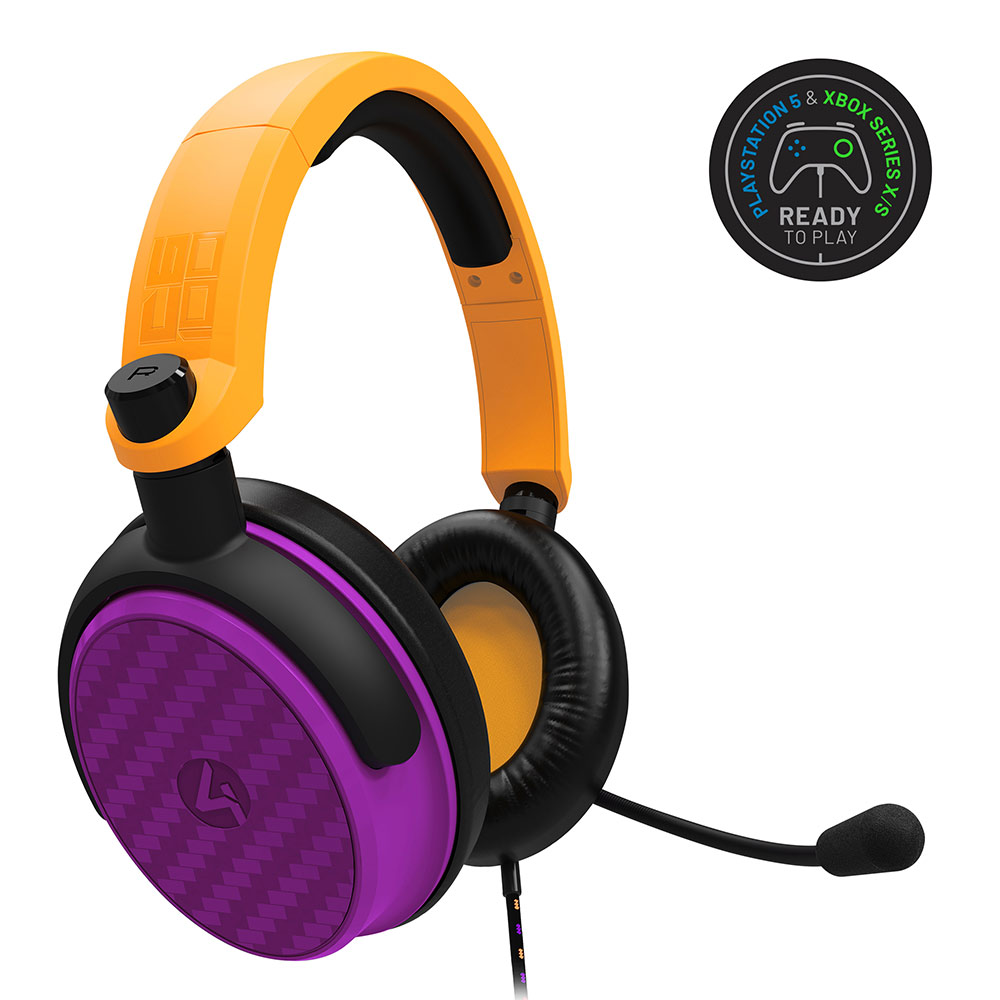 4Gamers C6100 Gaming Headset Neon Orange & Purple Nintendo Switch EB Games Australia
