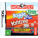 Monopoly / Boggle / Yahtzee / Battleship 4 Game Fun Pack (preowned)