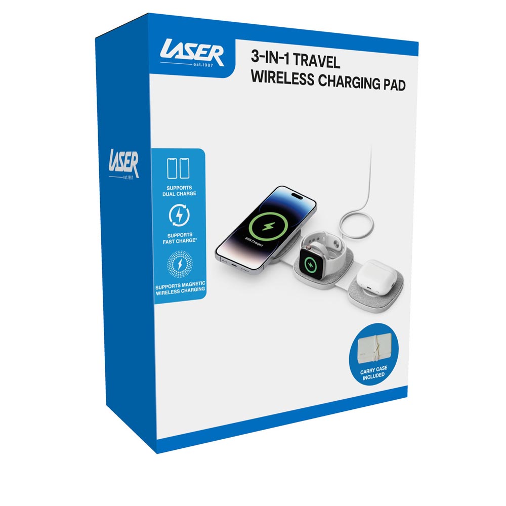 Laser 3-in-1 Travel Wireless Charging Pad for Apple - Packshot 6
