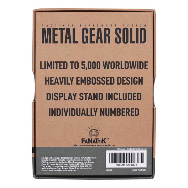 Metal Gear Solid 2 - Solid Snake Ingot Limited Edition Replica - Packshot 5