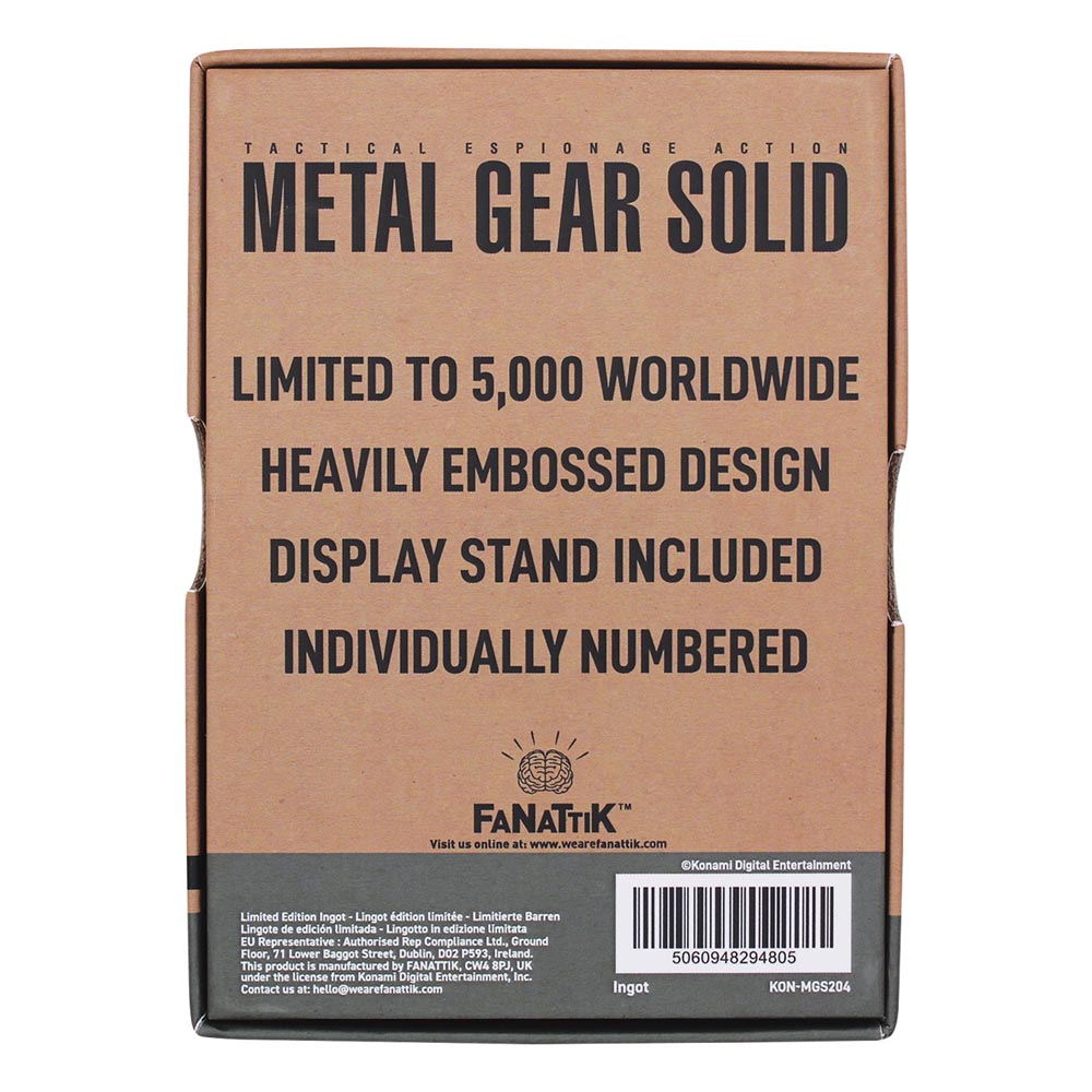 Metal Gear Solid 2 - Solid Snake Ingot Limited Edition Replica - Packshot 5