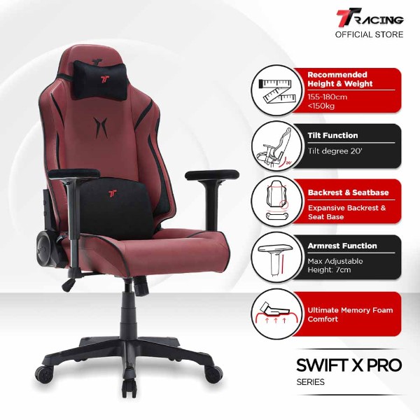 TTRacing Swift X Pro Gaming Chair - Red - Packshot 5