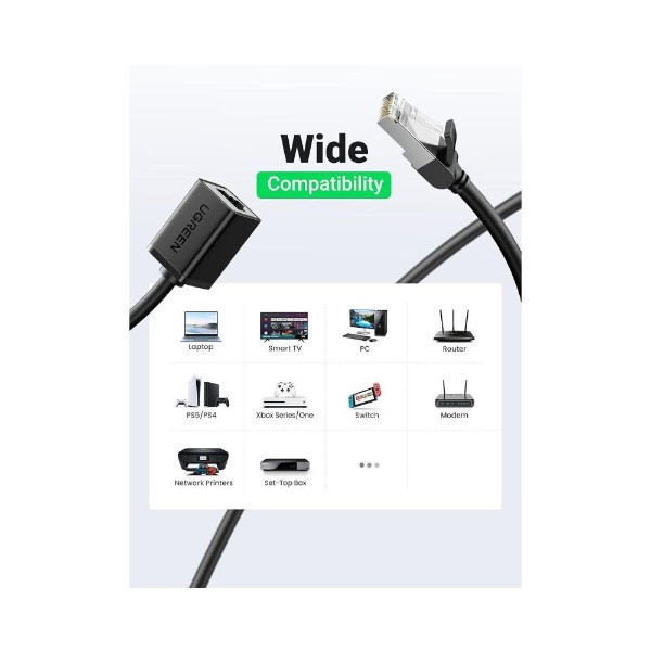 UGREEN Cat 6 Ethernet Extension Cable 36FT High-Speed RJ45 Male to Female Network Patch Cord - Packshot 3