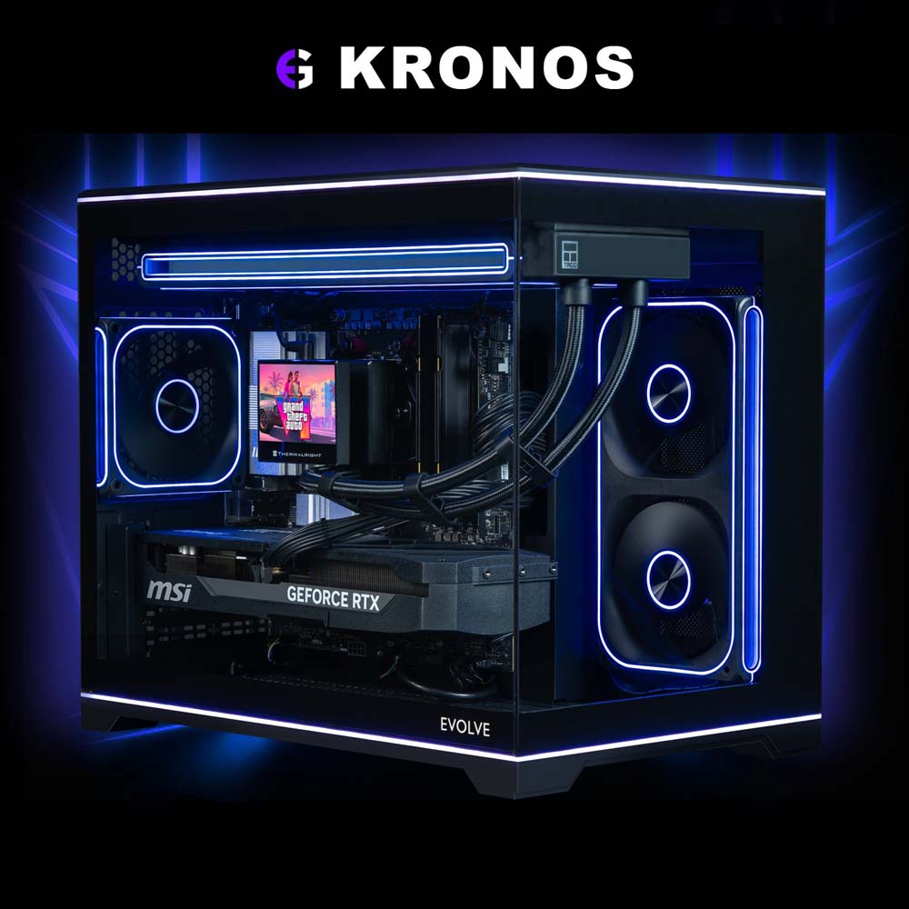 Evolve Kronos | NVIDIA GeForce RTX 5070 Ti 16GB | AMD Ryzen 7 7800X3D (8C / 16T) Gaming PC - Packshot 2