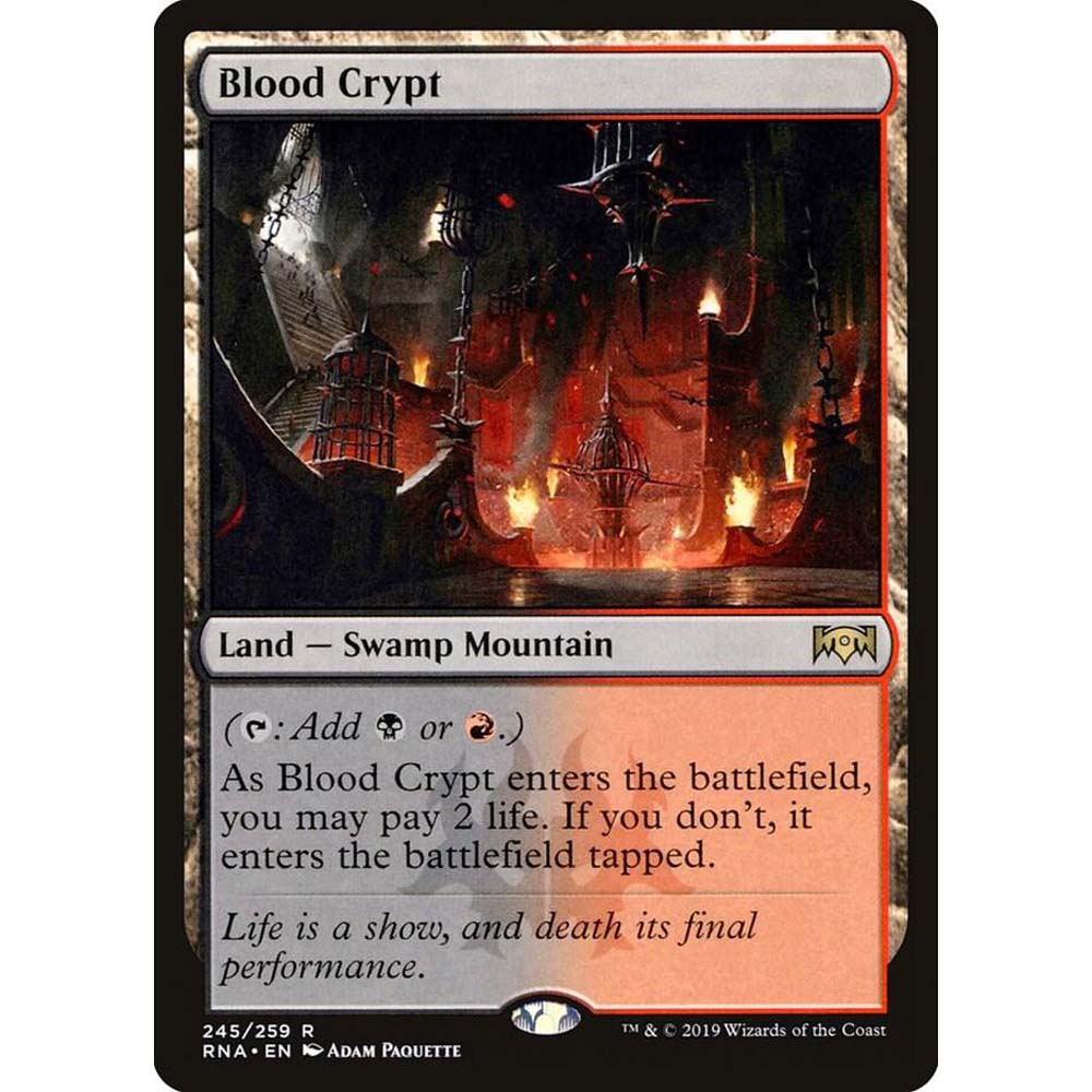Magic: The Gathering - Blood Crypt (Cripta Di Sangue) - Carta Singola Da Ravnica Allegiance. Rara, Per Giocatori E Collezionisti.