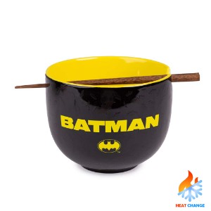 DC Comics - Batman - Logo Heat Change Ramen Bowl with Chopsticks
