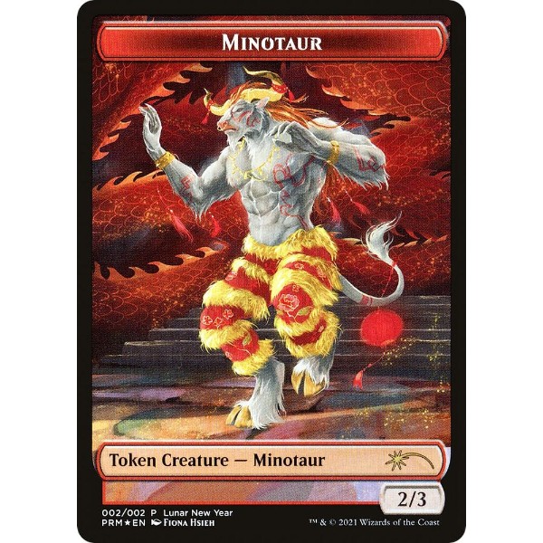 Magic: The Gathering - TCG - Unique and Miscellaneous Promos - Minotaur Token (2021 Lunar New Year Promo) Foil 2 - NM/M - Packshot 1
