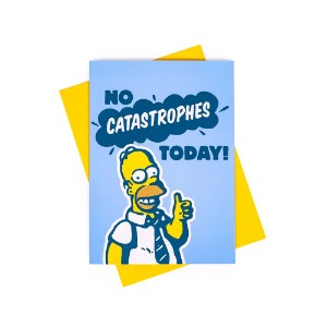 Simpsons - No Catastophes Today Greetings Card