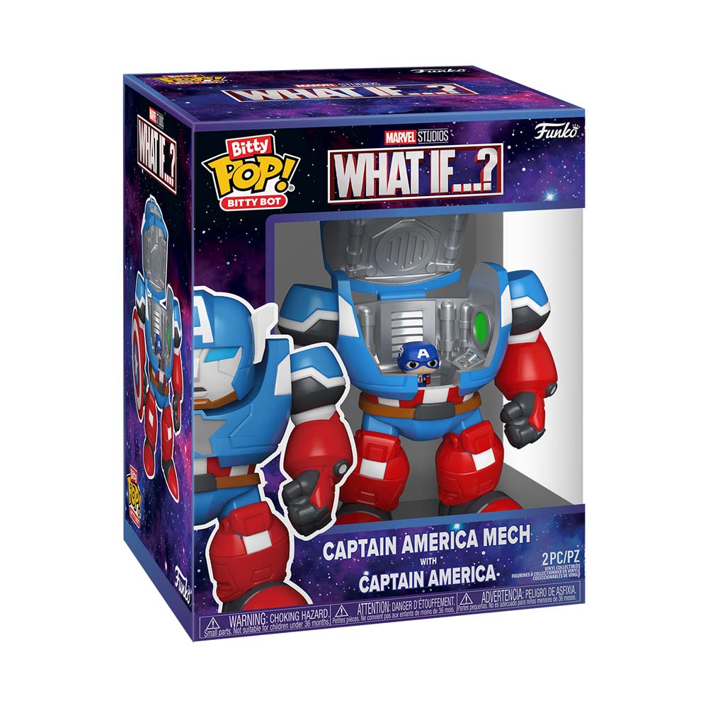 Marvel - What If...? Captain America Mech with Captain America Bitty Pop! Bot Vinyl Figure - Packshot 4
