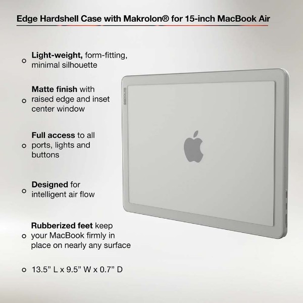 Incase - Edge Hardshell Case for MacBook Air (15-inch, M4-M5) - Clear - Packshot 2