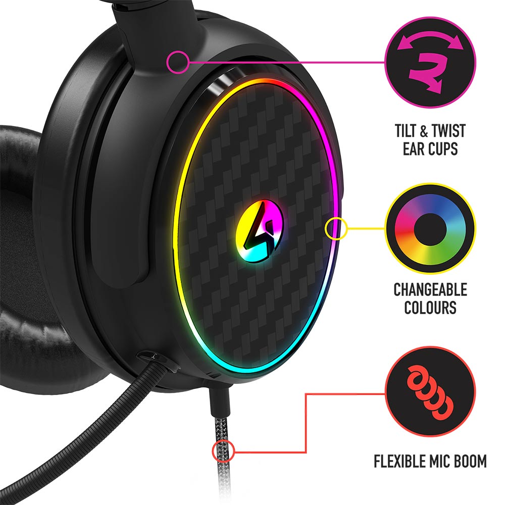 4Gamers C6100 Light Up Gaming Headset PC EB Games Australia