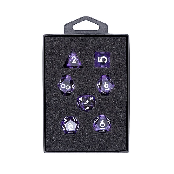 Tabletop - RPG 7-Set Dice - Glitter Purple - Packshot 2