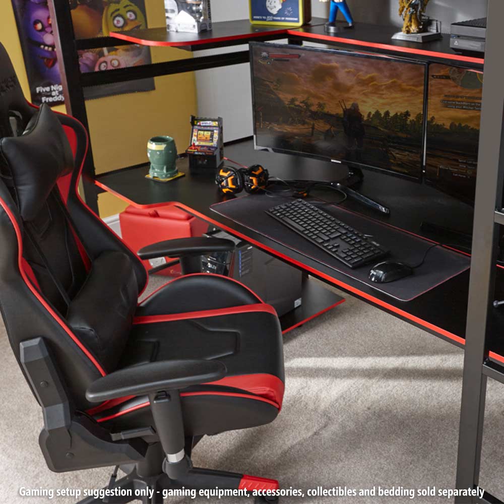 X Rocker Battlebunk Gaming High Sleeper Bed with Desk - Packshot 4