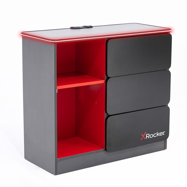 X Rocker Carbon-Tek Chest of 3 Drawers with LED Lights - Black - Packshot 1