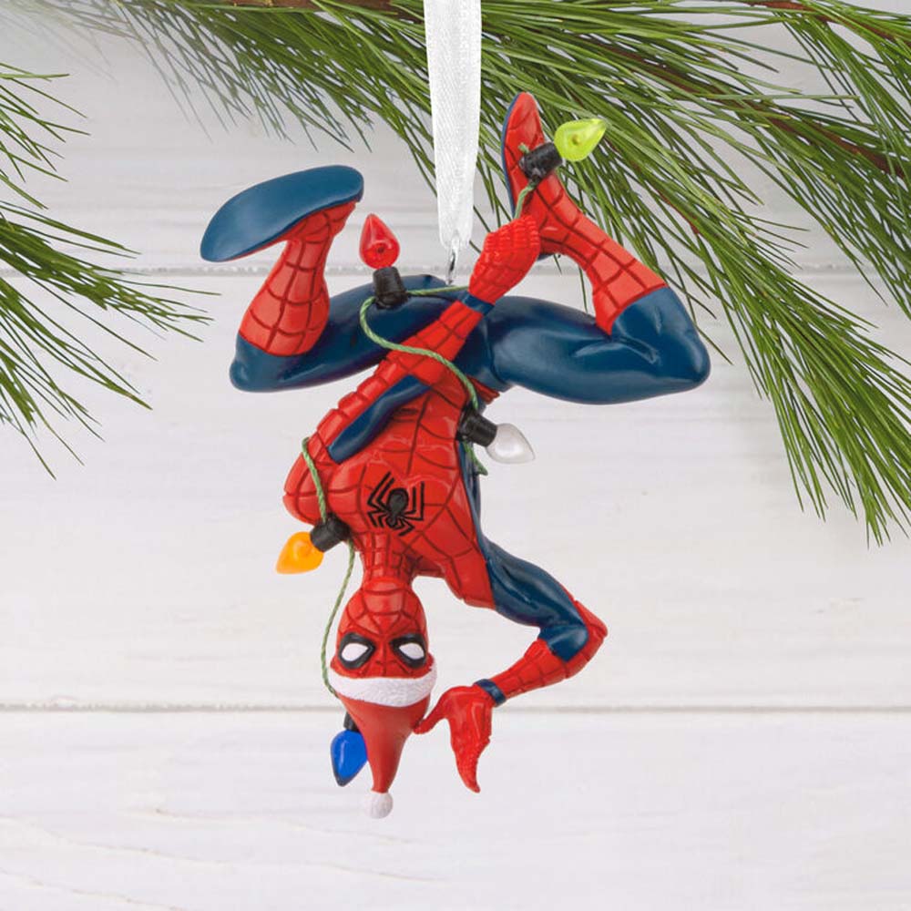 Marvel - Spider-Man - Spider-Man Hanging From Lights Hallmark Keepsake Ornament - Packshot 2