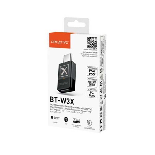 Creative BT-W3X USB Bluetooth Transmitter - Black - Packshot 2