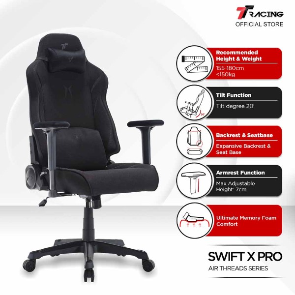 TTRacing Swift X Pro Air Threads Fabric Gaming Chair - Dusk - Packshot 5