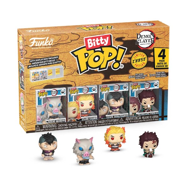 Demon Slayer - Inosuke Hashibira, Kyojuro Rengoku, Genya Shinazugawa & Mystery Bitty Pop! Vinyl Figure 4-Pack - Packshot 1