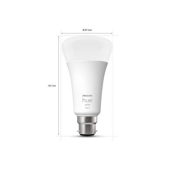 Philips - Hue White A67-B22 / BC 1600Lm Smart Bulb - Packshot 3