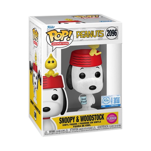 Peanuts - Snoopy with Woodstock Flocked Pop! Vinyl Figure - Toys