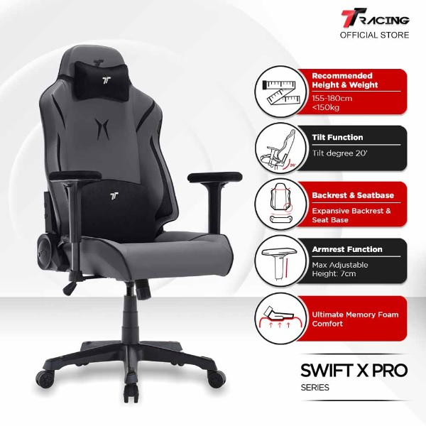 TTRacing Swift X Pro Gaming Chair - Grey - Packshot 5