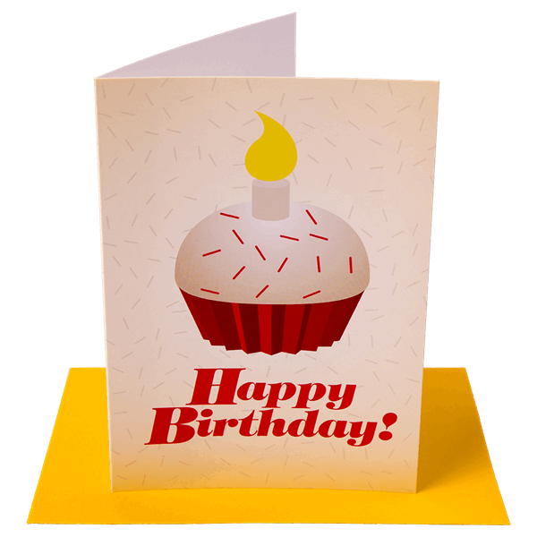 Birthday Card Cupcake - Card Design Template
