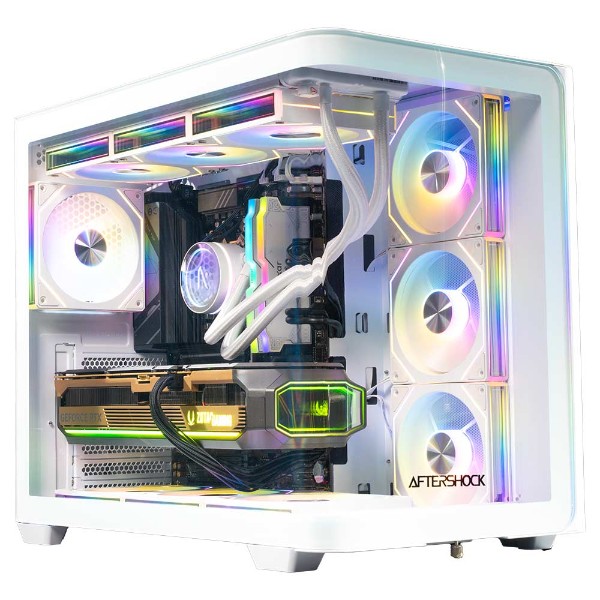 Aftershock NIMBUS PRO Gaming PC / R7 7800X3D | RTX 5070 Ti WHITE - Packshot 1