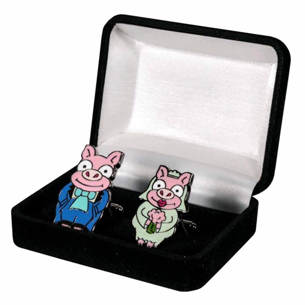 The Simpsons - Pig Bride & Groom Cufflinks Replica - Packshot 1