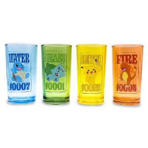 Pokemon - Kanto Starters & Pikachu Glass 4-Pack