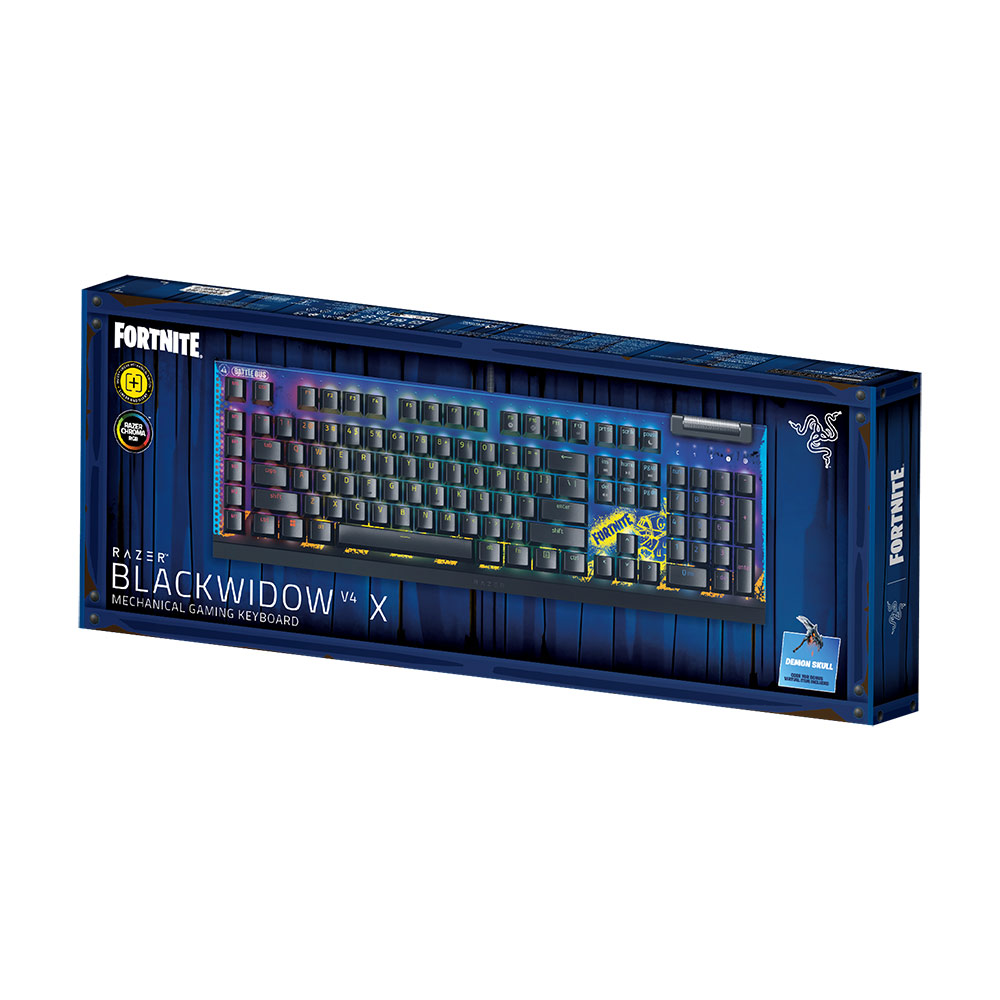 Razer BlackWidow V4 X Keyboard - Yellow Switch - Fortnite Edition