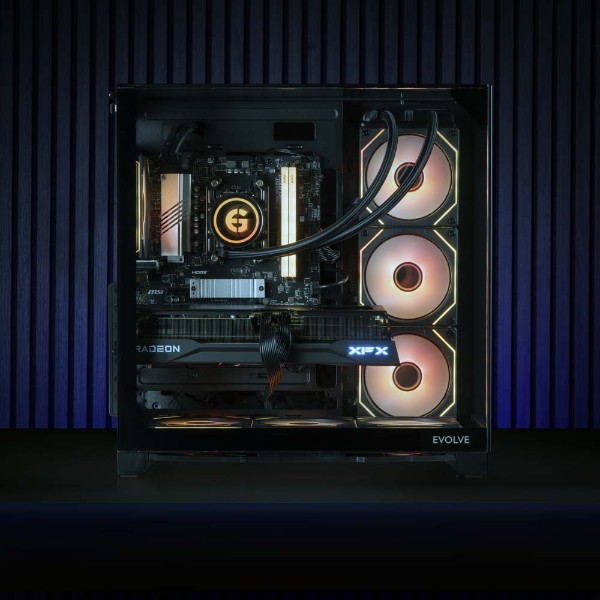 Evolve INFERNO | RTX 9070 16GB | Ryzen 5 7500F | 32GB DDR5 | Halo Glass Top Gaming PC - Packshot 3