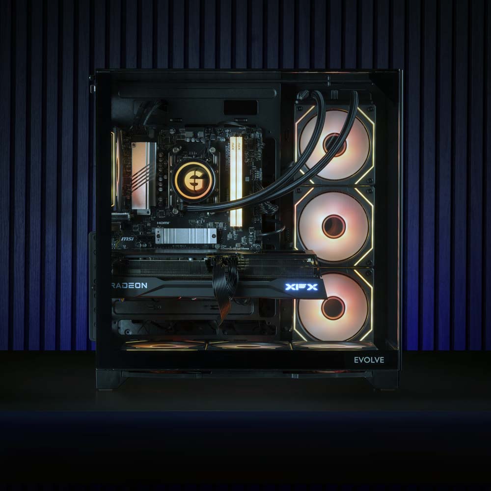 Evolve INFERNO | RTX 9070 16GB | Ryzen 5 7500F | 32GB DDR5 | Halo Glass Top Gaming PC - Packshot 3