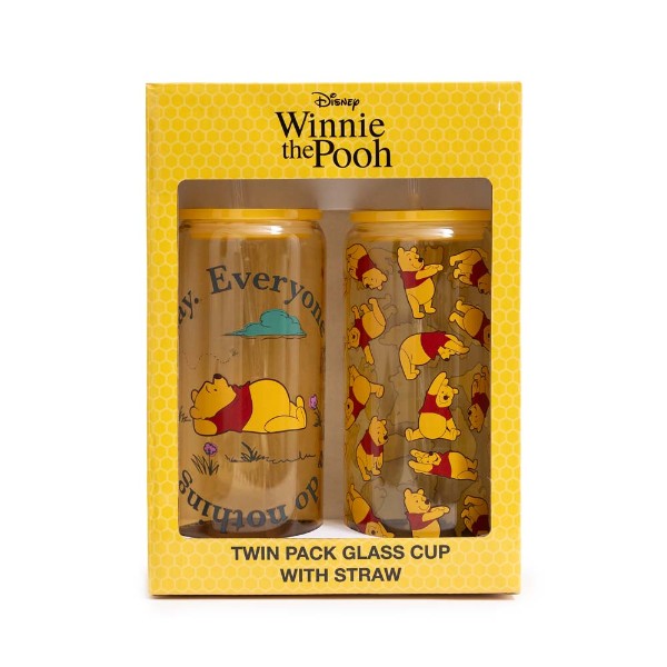 Disney - Winnie the Pooh - Winnie Glass Cup with Straw Twin Pack - Packshot 2
