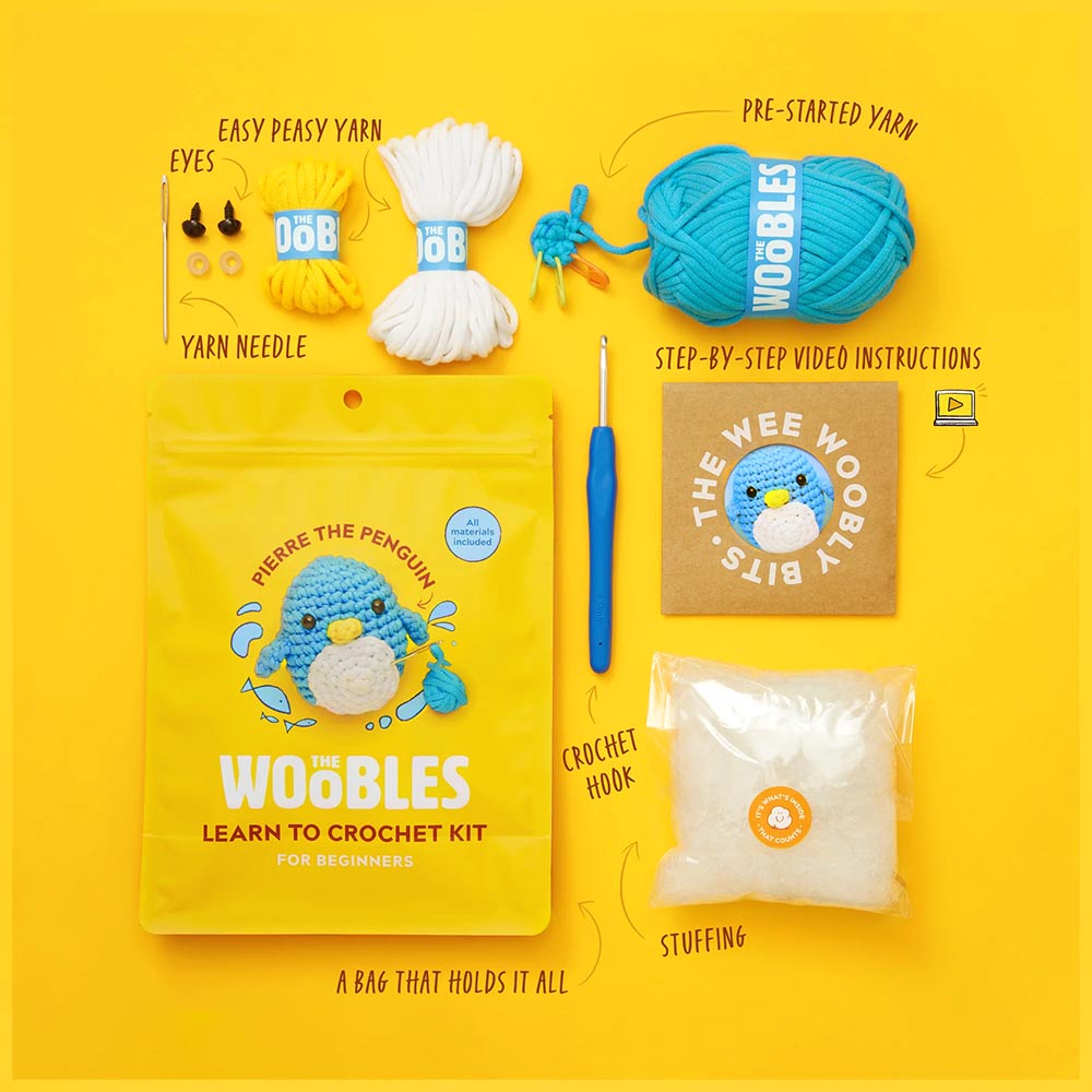 The WOOBLES - Pierre the Penguin Crochet Kit - Packshot 4