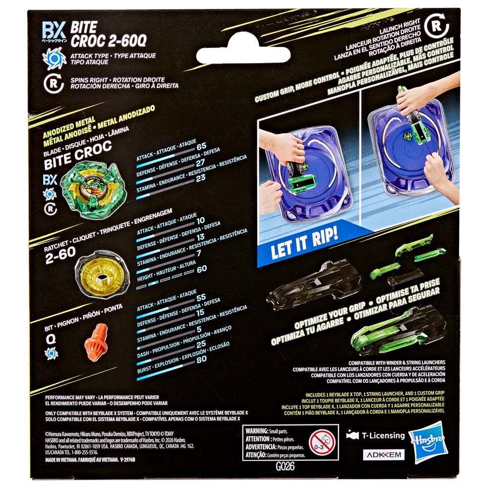 Beyblade X Bite Croc 2-60Q Deluxe Launcher Set - Packshot 5
