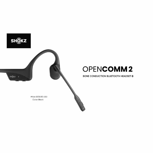 Shokz (ショックス) OpenComm2 2025 Upgrade Shokz OpenComm2 2025 Upgrade Wireless Bluetooth Bone Conduction