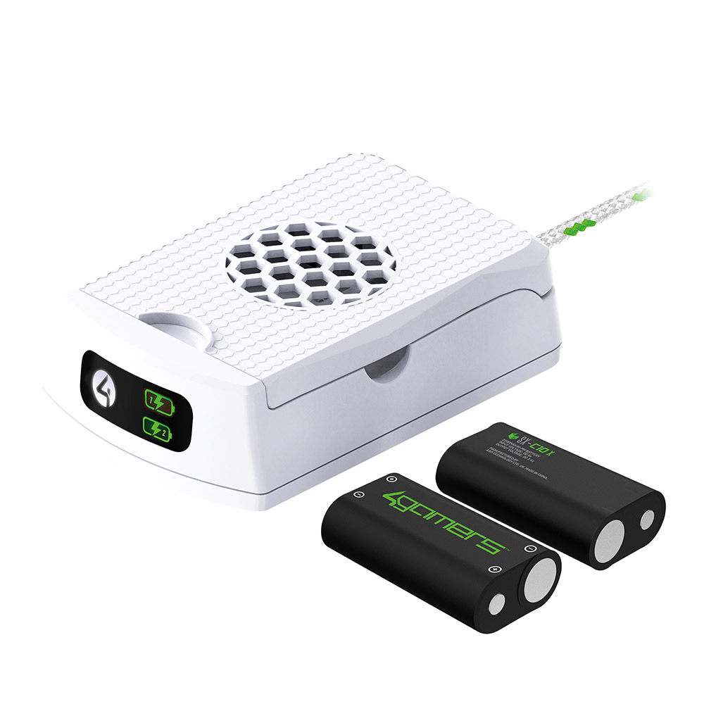 4Gamers Dual Rechargeable Battery Packs with Charging Box & Cable