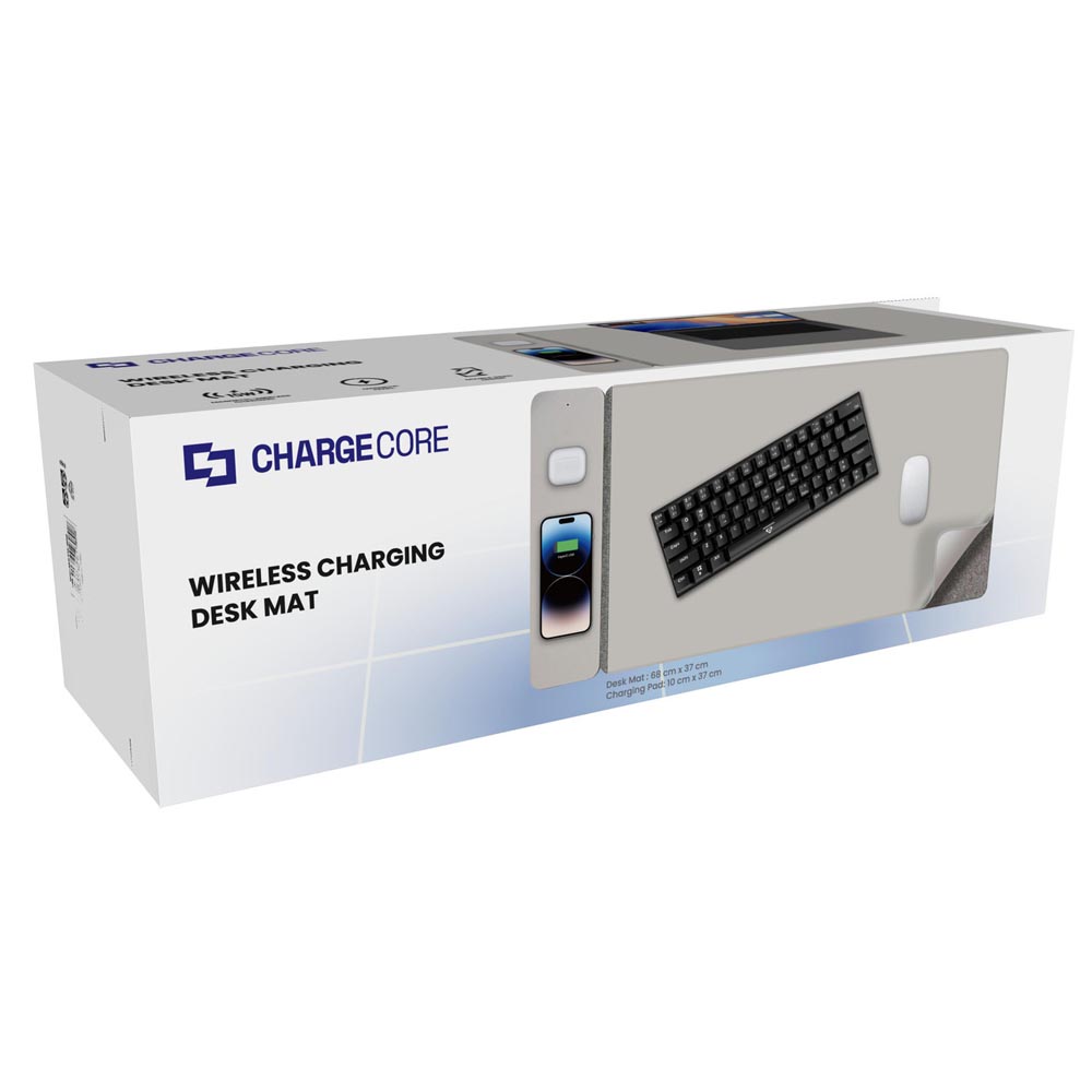 Laser Wireless Charging Desk Mat - Grey - Packshot 5