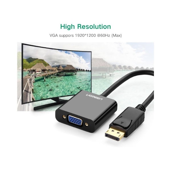 UGREEN DP Male to VGAFemale Converter Black - Packshot 2