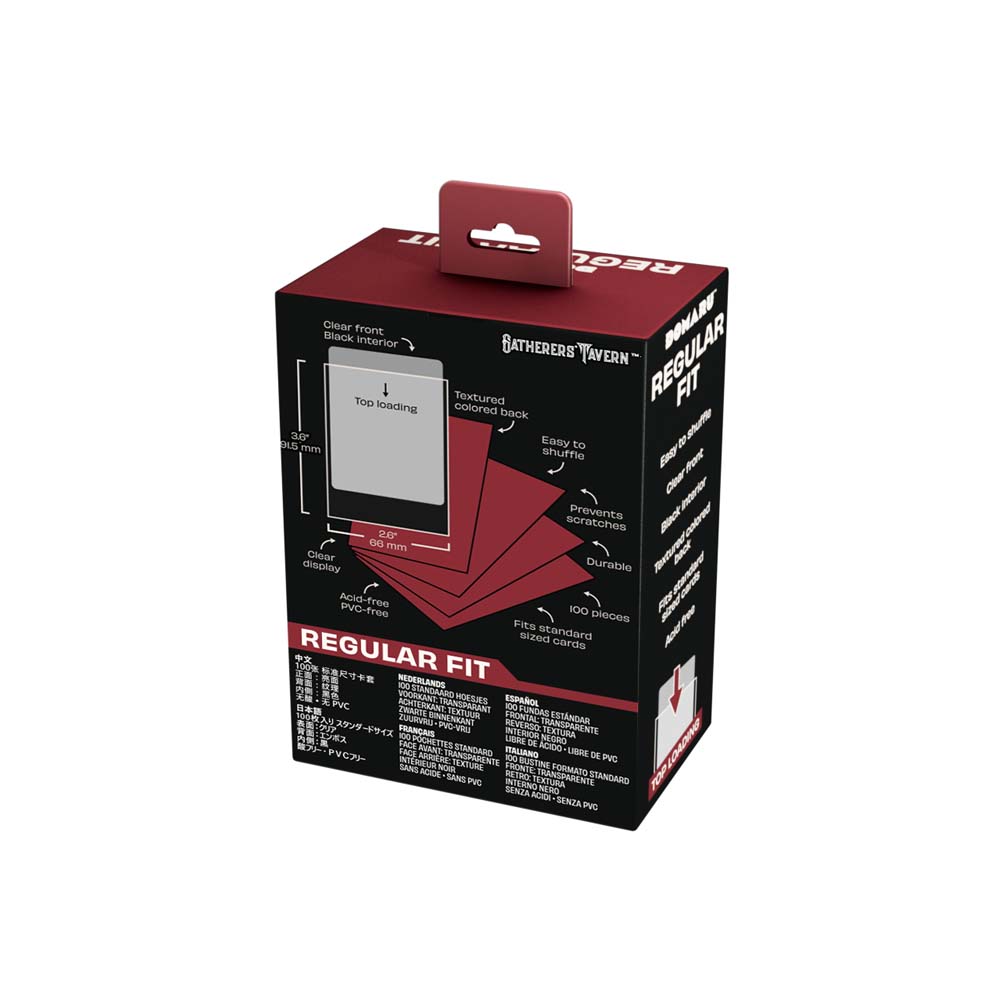 Gatherer's Tavern - Domaru Sleeves 100ct - Regular Fit - Imperial Red - Packshot 2