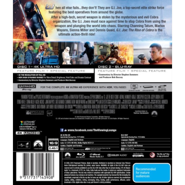 G.I. Joe: The Rise of Cobra (4K UHD / Blu-ray) - Packshot 2